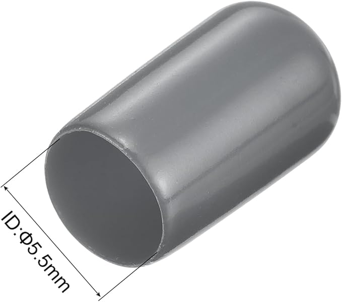 uxcell 20pcs Rubber End Caps 5.5mm ID Vinyl Round Tube Bolt Cap Cover Thread Protectors Dark Grey - Image 3