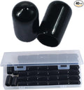 Acocony 7/16 Inch Rubber Cap Round Rubber End Caps PVC Flexible Protector Plastic Plugs for Round Holes Black Pack of 40 by Acocony