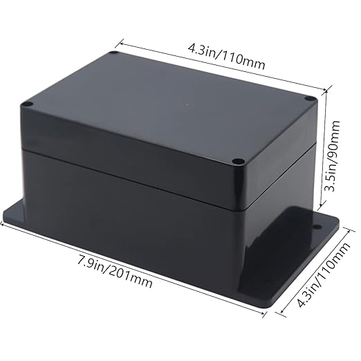 Junction Box, Zulkit Project Box Waterproof Dustproof IP65 ABS Universal Electrical Boxes Enclosure with Fixed Ear Black 6.30 x 4.33 x 3.54 inch (160 x 110 x 90 mm)(Pack of 1) - Image 2