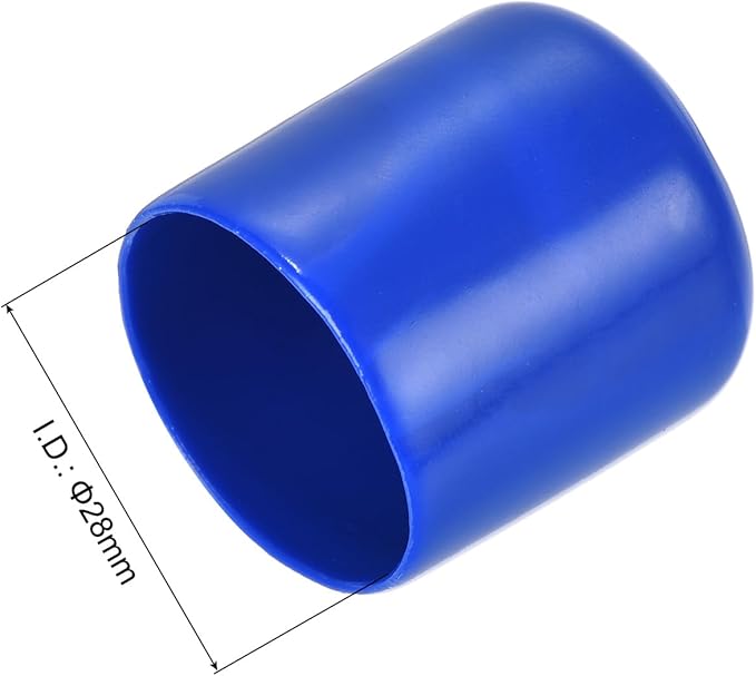 uxcell 20pcs Rubber End Caps 28mm ID Vinyl Round Tube Bolt Cap Cover Screw Thread Protectors Blue - Image 3