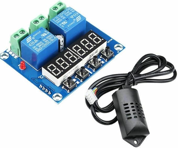 DC 12V XH-M452 Thermostat Dual Output Temperature Humidity Thermometer Hygrometer Control Module LED Digital Display by Mustpoint