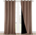 NICETOWN 100% Blackout Curtains Thermal, Noise Reduction and Privacy Curtains for Patio Door, Black Lined Blackout Drapes with Grommet Top, Cappuccino, 1 Pair, W52 x L102 by NICETOWN