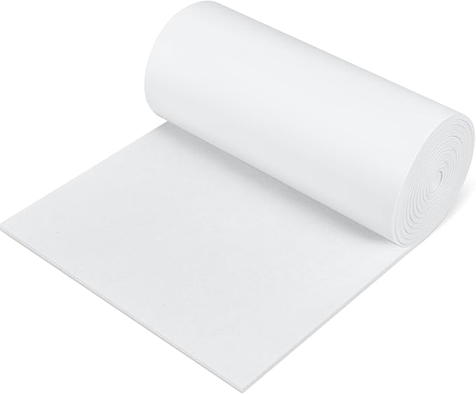 Large Felt Furniture Pads 8 x 60 Inch Non Slip Self Adhesive Heavy Duty Cuttable Strip Roll Felt Sheet Tape for Protecting Hardwood Floors Chair Wall, White by Fullhawl