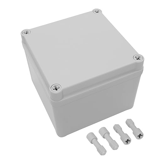 LeMotech Junction Box IP67 Waterproof Dustproof ABS Plastic Project Box for Electrical Outdoor Enclosure Gray 4.9 x 4.9 x 3.9 inch (125 x 125 x 100 mm) by LeMotech