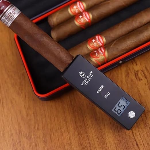 Digital Cigar Humidity Meter Portable Electric Moisture Guage Tester Reader Humidor Hygrometer Needle LCD Display Smoking Tobacco Accessories Gifts (Gray) - Image 5