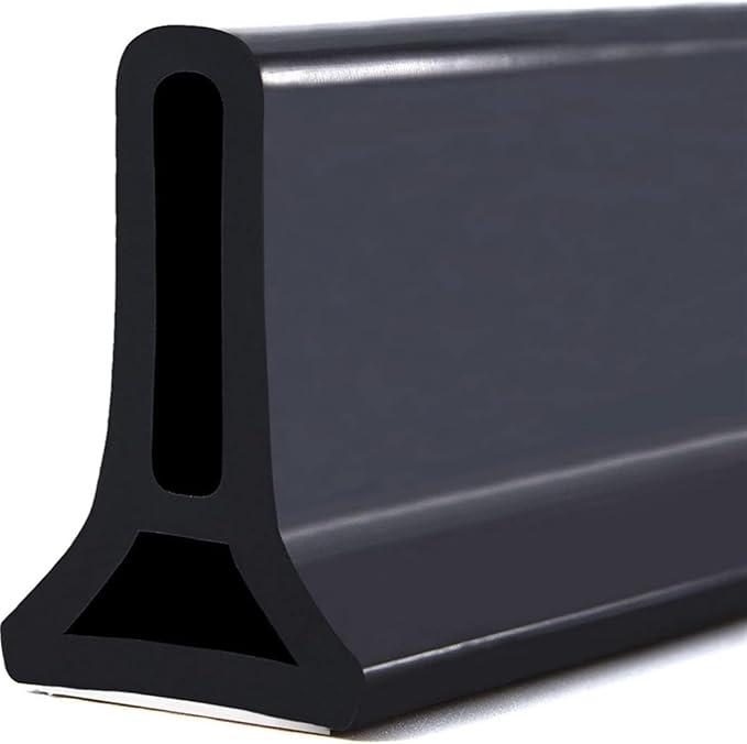 1.18in×1.57in，Shower Water Guard，Shower Door Seal Strip，Durable Silicone Waterproof Barrier,Room Sink countertop Bathroom Bathtub Dry Wet Separation Holder. ﻿(Black,3 meters/118 in) by Unknown