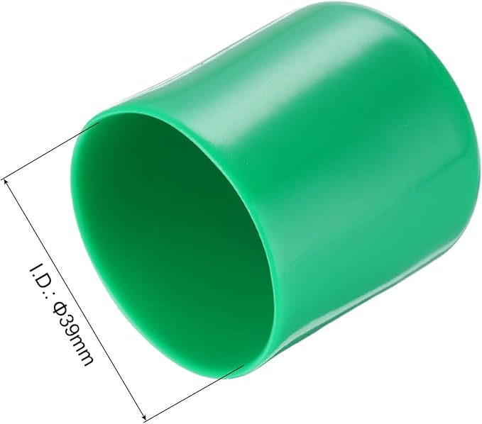 uxcell 20pcs Rubber End Caps 39mm(1 1/2") ID Vinyl PVC Round Tube Bolt Cap Cover Screw Thread Protectors Dark Green - Image 3