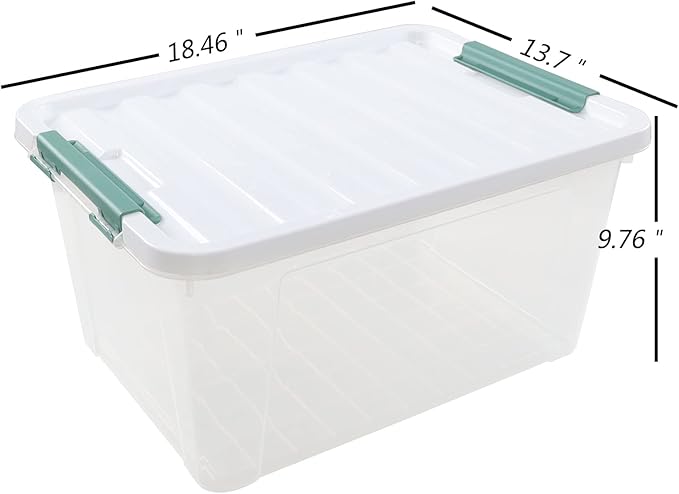 35 L Clear Large Storage Box, Plastic Storage Bins, Set of 4 - Image 2