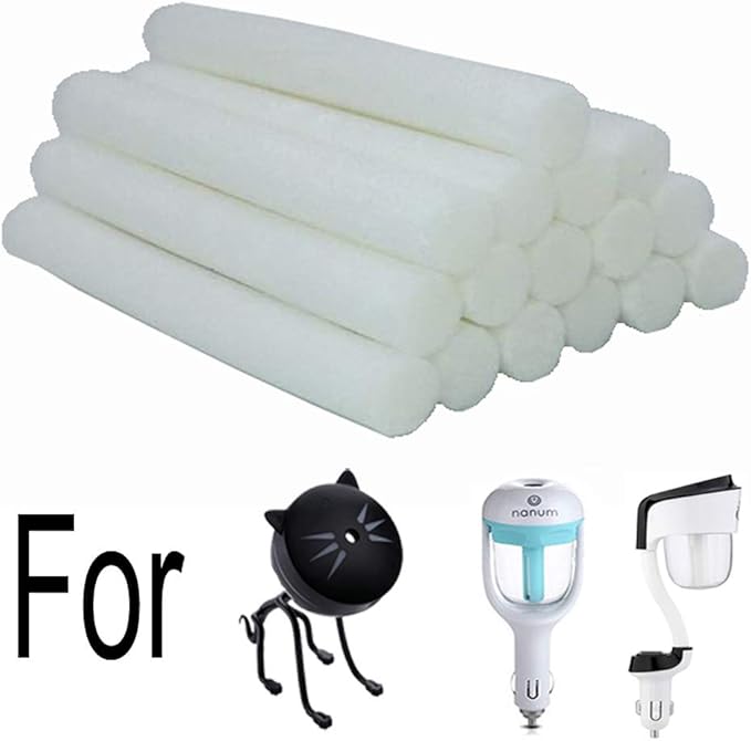 Cotton Filter Sticks 16-Pack Cotton Filter Refill Sticks Wick Replacement Sponge Filters for Portable nanum Car Humidifier essential oil Diffuser Wicks - Image 2