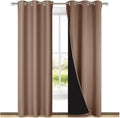 NICETOWN Blackout Curtains 80 inches Long, Full Light Blocking Drapes with Black Liner for Nursery, Thermal Insulated Draperies for Hall, Villa (Cappuccino, 2 Pieces, 42" Wide Each Panel) by NICETOWN