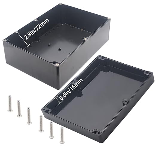 Watertight Junction Box, IP67 Waterproof Project Box Durable ABS Plastic Electronic Enclosure Case for DIY Electrical Project Black 10.35" x 7.17" x 3.74"(263 x 182 x 95 mm) - Image 4