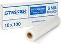 STRIKER Plastics Clear 6 Mil Plastic Sheeting 10' x 100' – Heavy Duty Poly Sheeting – Crawl Space Vapor & Moisture Barrier Cover, Painters Plastic Drop Cloth for Floor, Carpet & Furniture Protection by Unknown