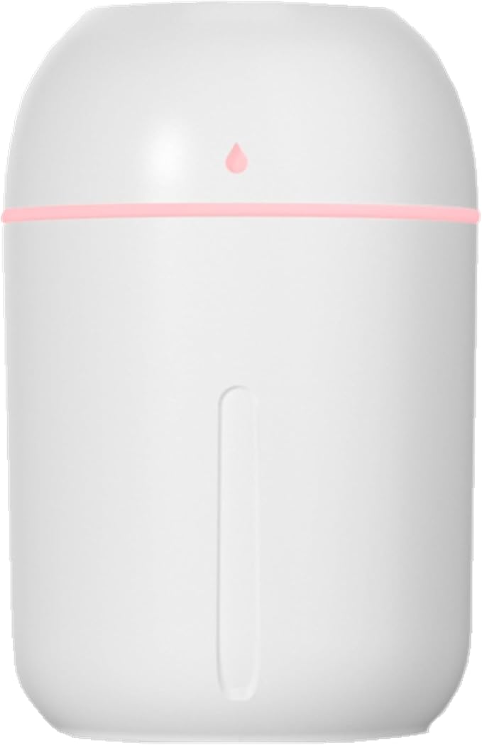 Mini USB Humidifier - Large Capacity, Ultra-Quiet 20dB, 2 Modes (Continuous/Intermittent) with Anti-Dry Burn & Night Light, Nano Mist for Room/Car/Office Desk (<10㎡) (White, 330ml) by Unknown