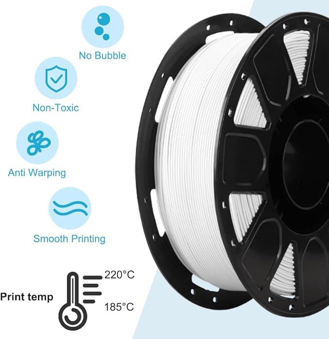 Official 3D Printer Filament Ender PLA Filament 1.75mm, No-Tangling, Strong Bonding and Overhang Performance Dimensional Accuracy +/-0.02mm, 2.2lbs/Spool（White） - Image 3
