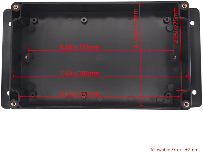 Project Box ABS Plastic Black Electrical Boxes IP65 Waterproof DIY Electronic Junction Box Power Enclosure with Fixed Ear 7.9x4.7x2.2inch (200x120x56 mm) - Image 3