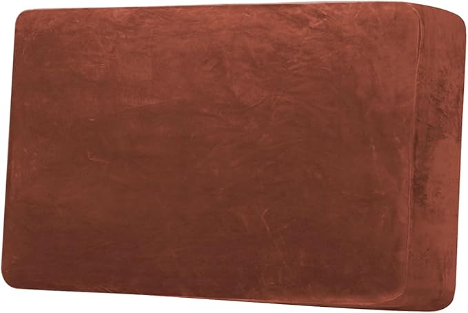 H.VERSAILTEX Velvet Stretch Individual Couch Cushion Cover Plush Slipcover for Loveseat Sofa Furniture Protector Seat Cover (1 Piece Loveseat Cushion Cover, Rust) by HVERSAILTEX