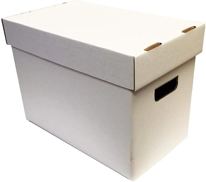 Max Protection Storage Boxes with Lids for Magazine, File, and Document Organization - Heavy Duty 200 lb Test Cardboard Boxes - Made in USA Corrugated Paper, 3 Pack - Image 2