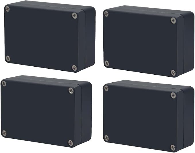 Project Box, Project Boxes Plastic Electric Project Case Junction Box Power Case for Electronic Project, Black 3.3x2.3x1.3inch (83 x 58 x 33 mm) - Image 2