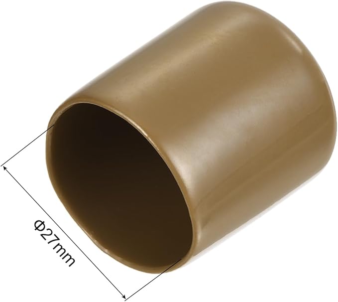 uxcell 20pcs Rubber End Caps 27mm(1 1/16") ID Vinyl PVC Round Tube Bolt Cap Cover Screw Thread Protectors Light Brown - Image 3
