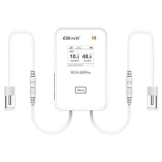 Elitech Glycol Temperature Probe for RCW-360Pro, -40°F to 176°F, 16.4ft Cable Auto-Detection Digital Sensor with Individual Calibration Certificate for Medical Pharma Validation, TD3X-TE(GLE)-R-5M - Image 6