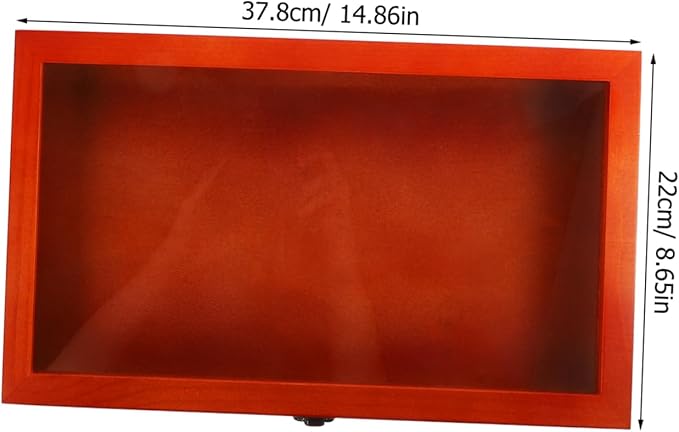 DOITOOL Vintage Style Rectangular Wooden Box Pin Display Case for Figures Safe Storage Solution - Image 2