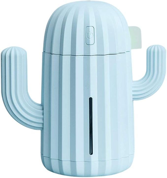 Mini Humidifier Humidifier with Night Light Portable Cactus Air Humidifier Suitable for Yoga Office SPA Bedroom for Home Bedroom Baby (Color : Pink) (Blue) by Unknown