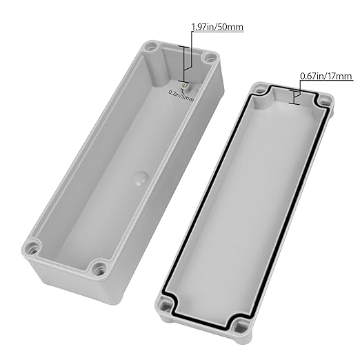 Junction Box，9.8"x 3.1"x 2.8" Outdoor Electrical Box with Mounting Plate, IP67 Dustproof Waterproof ABS Plastic Project Box, DIY Electrical Enclosure Gray (250x 80x 70 mm) - Image 3
