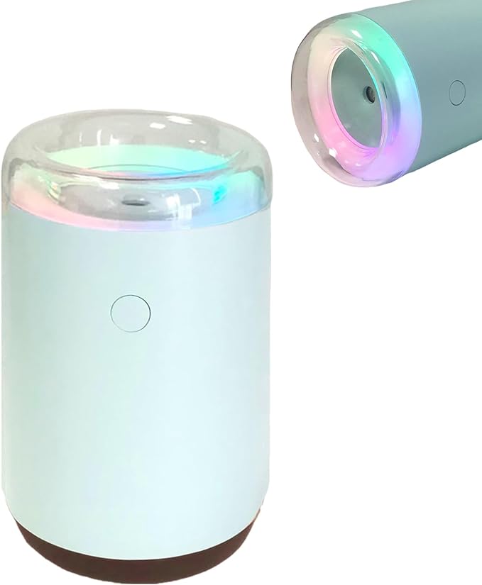 Sky Blue Portable Mini Humidifier - 255ml, Nano Cool Mist Spray, 40ml/h, 2 Light Modes, Quiet Personal Ultrasonic Humidifier for Desktop, Bedroom, Car, Travel, Plant by FaFenTuQiang