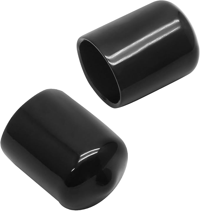 12 Pcs Round Rubber End Caps 4/5" (20mm) ID Vinyl Flexible Bolt Chair Foot Covers Screw Thread Chair Leg Protectors for Round Tubing Bolt Desk Chair Leg (Black) - Image 3