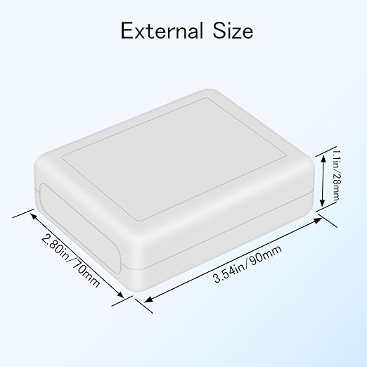 Project Box 8 Pieces Electrical Box Small Junction Box ABS Plastic Enclosure Power Electronic Case White 3.5" x 2.8" x 1.1"(90 x 70 x 28mm) - Image 3