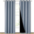 NICETOWN 100% Blackout Curtains 84 inches Long, Vintage Blue, 52 inches Wide, Pair of Energy Smart & Noise Blocking Out Drapes for Baby Room Window, Thermal Insulated Guest Room Lined Window Dressing by NICETOWN