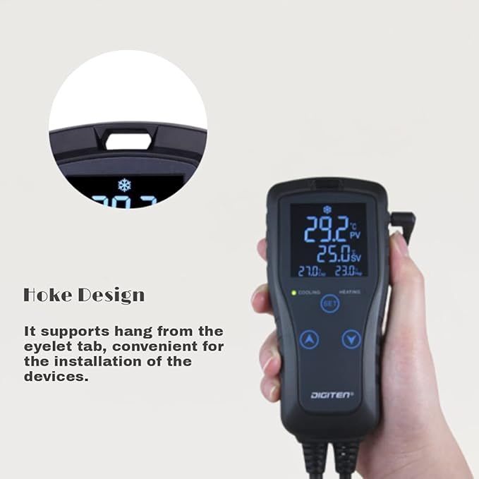DIGITEN DTC102 Temperature Controller Outlet 2-Stage Plug in Thermostat Digital Greenhouse Thermostat Reptiles Temperature Controller Heating Cooling Mode for Homebrewing Fermentation Space Heater - Image 5