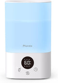 Smart Humidifiers for Bedroom Large Room, 3.5L Top Fill Cool Mist Air Humidifiers for Home Baby Plants Nursery, Humidity Control & Night Light, White by pharata