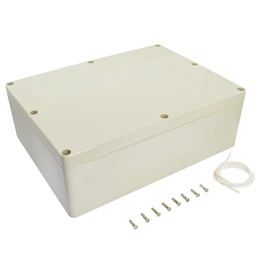 LeMotech Waterproof Dustproof IP65 ABS Plastic Junction Box Universal Electric Project Enclosure Pale Gray 12.6 x 9.45 x 4.33 inch (320 x 240 x 110 mm) by LeMotech