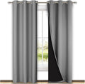 NICETOWN Silver Grey Full Shade Curtain Panels, Pair of Thermal Insulated & Energy Efficiency Blackout Curtains for Living Room Windows, Lined Silky Performance Window Dressing (42" Wide x 84" Long) by NICETOWN