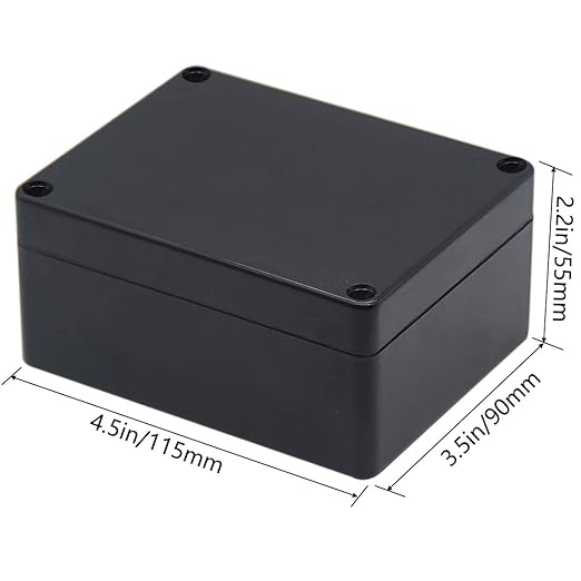 Junction Box, Zulkit Project Box IP65 Waterproof Outdoor Box ABS Plastic Electrical Boxes Electronic Enclosure Black 4.5 x 3.5 x 2.2 inch(115 x 90 x 55 mm)(Pack of 2) - Image 2
