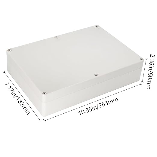 Project Box IP65 Waterproof Junction Box ABS Plastic Electrical Boxes DIY Electronic Project Case Power Enclosure White 10.35x7.17x2.36 inch (263 x 182 x60 mm) - Image 2