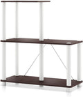 Homes: Inside + Out Apexa Modern 3-Cube Ladder Shelving Units, Collectibles Display Shelves, Easy Assembly Standing Shelf, Home Storage Organizer for Living Room, Bedroom, Office, Espresso by HOMESInsideOut