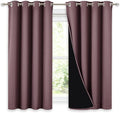 NICETOWN 100% Blackout Curtains 54 inches Long, Double-Deck Completely Blackout Window Treatment Thermal Insulated Lined Drapes for Small Window (Dry Rose, 1 Pair, 52 inches Width Each Panel) by NICETOWN