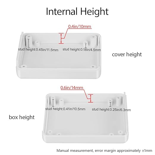 LeMotech Project Box 10 Pieces ABS Plastic Electrical Project Case Small Junction Box for Electronics White 3.54 x 2.75 x 1.10 inch (90 x 70 x 28 mm) - Image 4