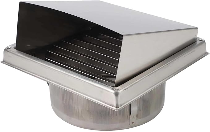 Stainless Steel Vent Outlet Wall Air Vent Cover for Bathroom Kitchen Ceiling Exhaust Grille 125mm 150mm Adjustable Air Vent Grille Silver Metal Duct Cover(150MM) - Image 2