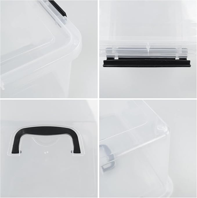 17.5 L Clear Plastic Storage Box, 4-Pack Latch Storage Bin - Image 3