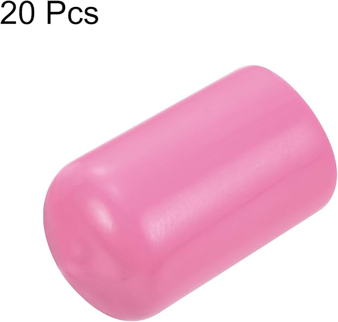 uxcell 20pcs Rubber End Caps 13mm ID Vinyl PVC Round Tube Bolt Cap Cover Screw Thread Protectors Pink - Image 2