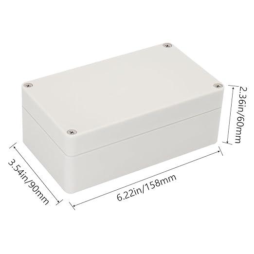Project Box IP65 Waterproof Junction Box ABS Plastic Electrical Boxes DIY Electronic Project Case Power Enclosure White6.22x3.54x2.36 inch (158 x 90 x60 mm) - Image 2