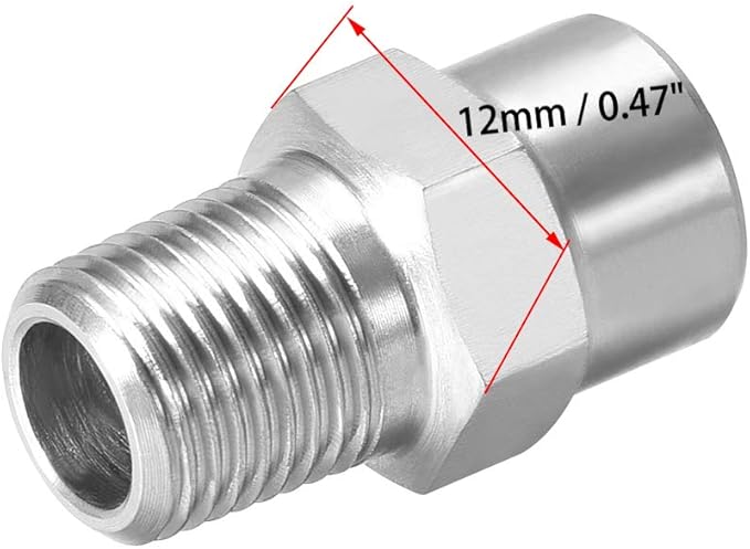 uxcell Flat Fan Spray Tip - 1/8BSPT Male Thread 304 Stainless Steel Nozzle - 65 Degree 2.8mm Orifice Diameter - 2 Pcs - Image 3
