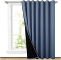 NICETOWN Total Shade Patio Door Curtain, Heavy-Duty Full Light Shading Sliding Door Drape Room Divider Curtain, Vertical Blind for Window（Stone Blue, 1 Panel, 100 inches Wide x 95 inches Long by NICETOWN