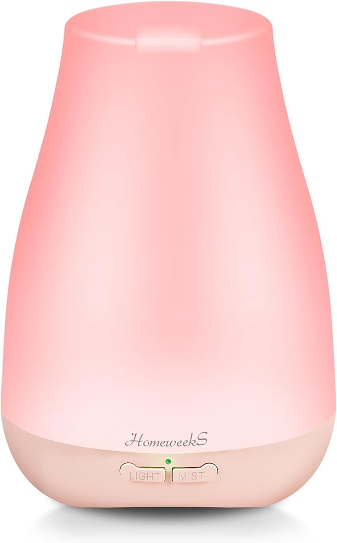Homeweeks Diffusers, 100ml Colorful Essential Oil Diffuser with Adjustable Mist Mode,Auto Off Aroma for Bedroom/Office/Trip (100 ML 1 Pack) by Homeweeks