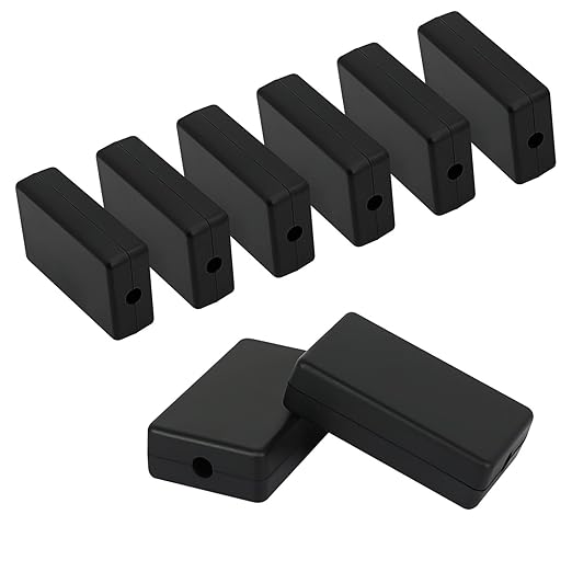 Project Box 8 Pieces Electrical Box Small Junction Box ABS Plastic Enclosure Power Electronic Case Black 2.36" x 1.42" x 0.67"(60 x 36 x 17mm) by HoHaing