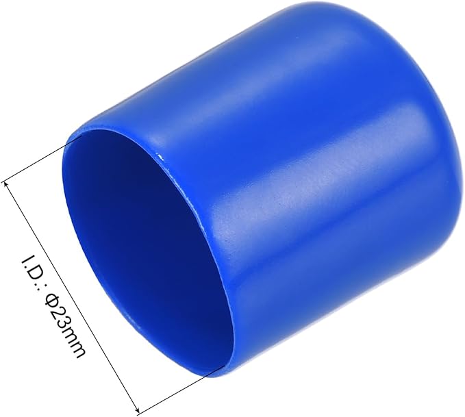 uxcell 20pcs Rubber End Caps 23mm ID Vinyl Round Tube Bolt Cap Cover Screw Thread Protectors Blue - Image 3