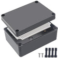Junction Box,IP67 Waterproof ABS Black Project Box with Mounting Plate Electrical Box Enclosure for Outside Electronics 6.9 x 4.9 x 3inch(175x125x75mm) by Otdorpatio